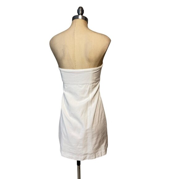 Lilly Pulitzer Wesley White Zip It Panel Embroidery Strapless Dress 6 8 - Picture 7 of 8